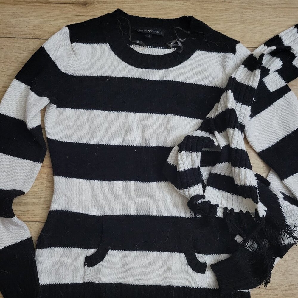 Black and white striped sweater